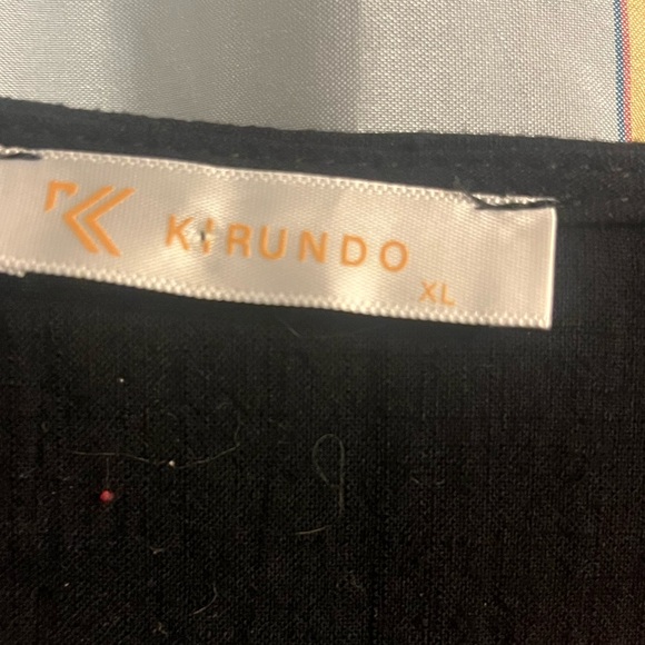 KIRUNDO Women’s black with embrodiey Mini Dress V Neck Bohemia Dress sz XL - Picture 8 of 12